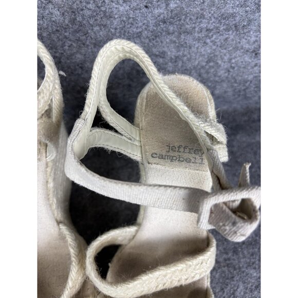 Jeffrey Campbell Sandals Womens Size 38 EU Natural Espadrille Wedge Ankle Strap - Picture 4 of 9
